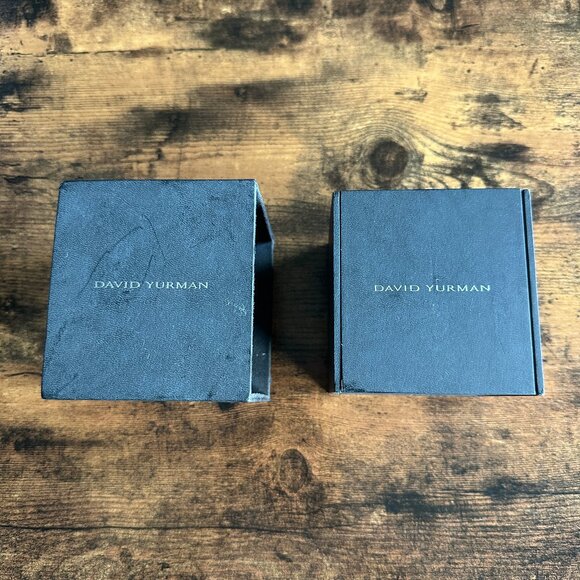 David Yurman Empty Black Leather Necklace Pendant Box w/ Case & Drawer - Picture 2 of 10